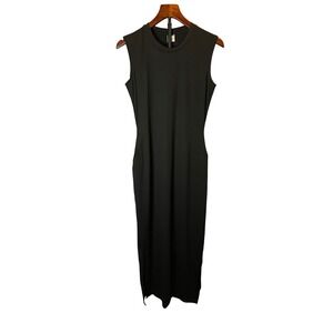 Real Essentials Black Sleeveless Crew Neck Maxi Dress Women's Size S